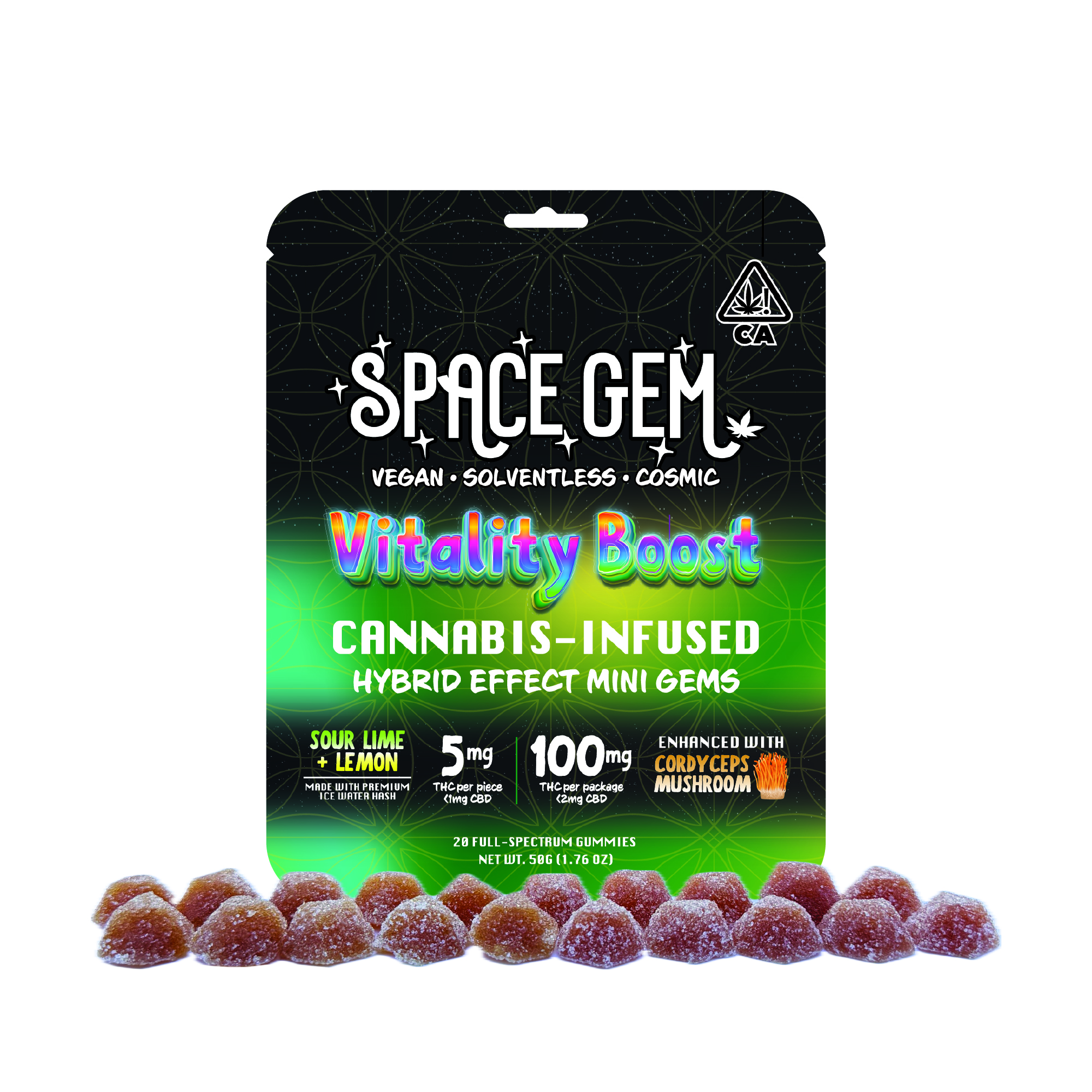 Photograph of product: VITALITY BOOST: LEMON & LIME MINI GEMS