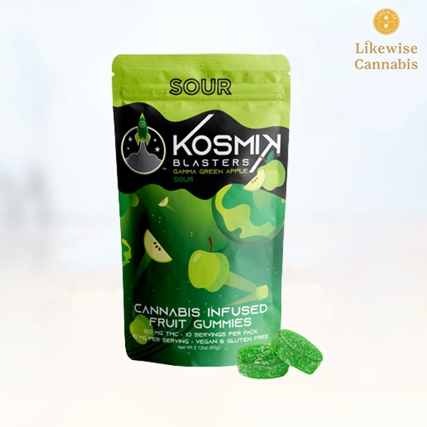 Photograph of product: 10-PACK 100MG SOUR GAMMA GREEN APPLE GUMMIES