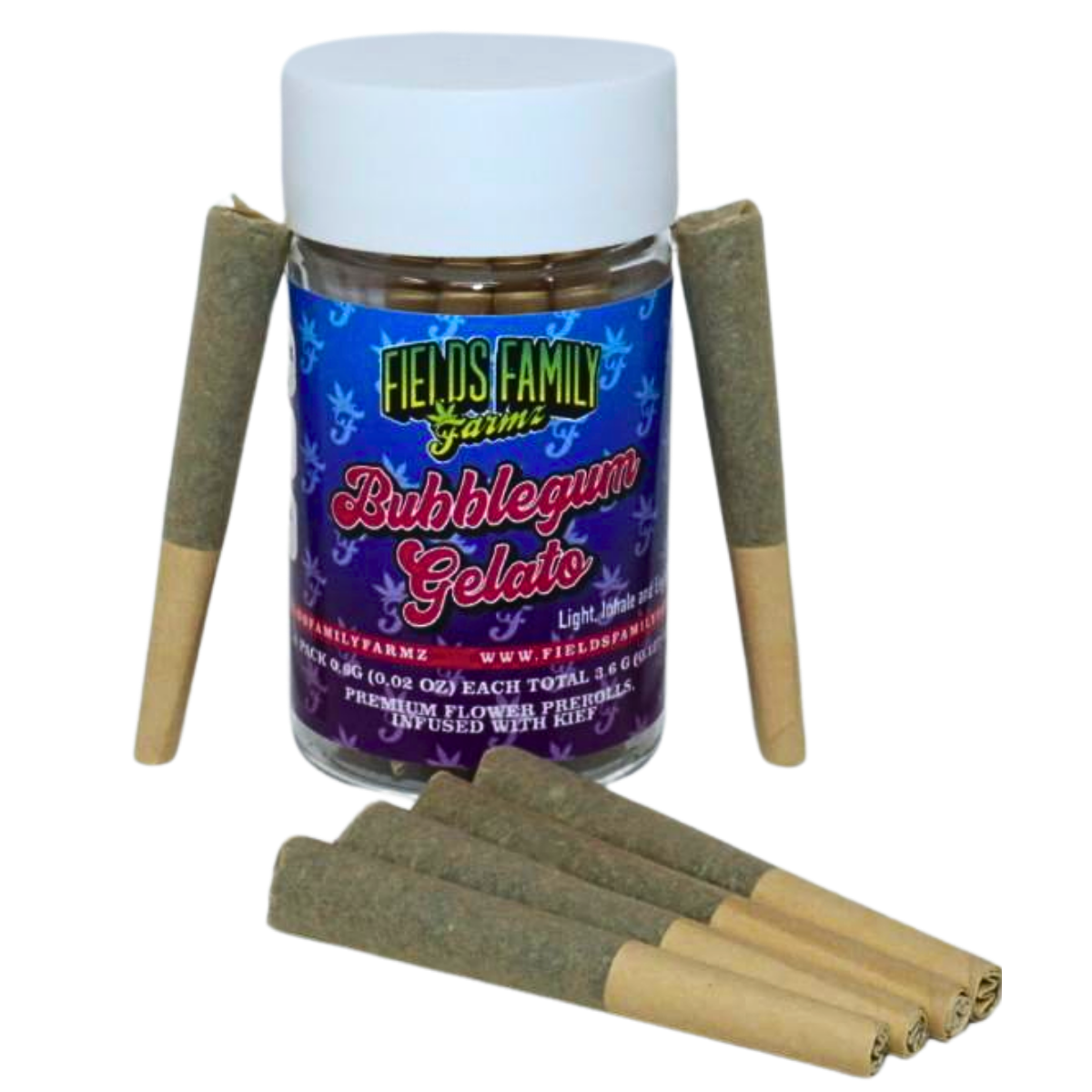 Photograph of product: BUBBLEGUM GELATO INFUSED PREROLL - 3.6 G - 6 PACK