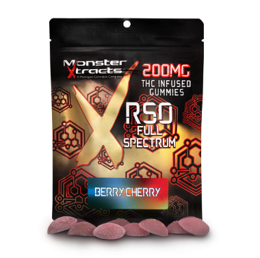 Photograph of product: Berry Cherry | RSO Gummies | Monster Xtracts | 200mg