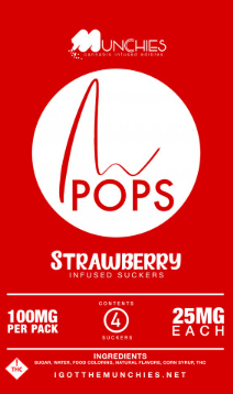 Photograph of product: Lollipops | Strawberry | 4pk 100mg