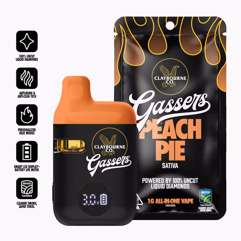 Photograph of product: Claybourne - Peach Pie - Gassers - Disposable