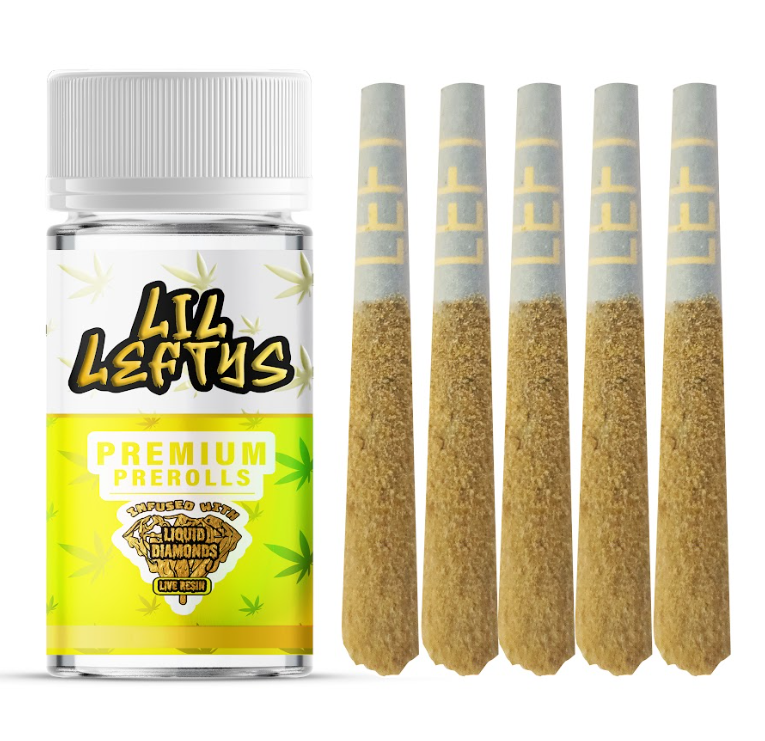 Photograph of product: Lil Leftys - Infused Prerolls - 0.75g 5pk (3.75g) - Pineapple Splash