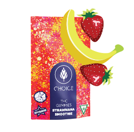 Photograph of product: Strawnana Smoothie | Hybrid Gummies | 20pk | 100mg | Choice Chews