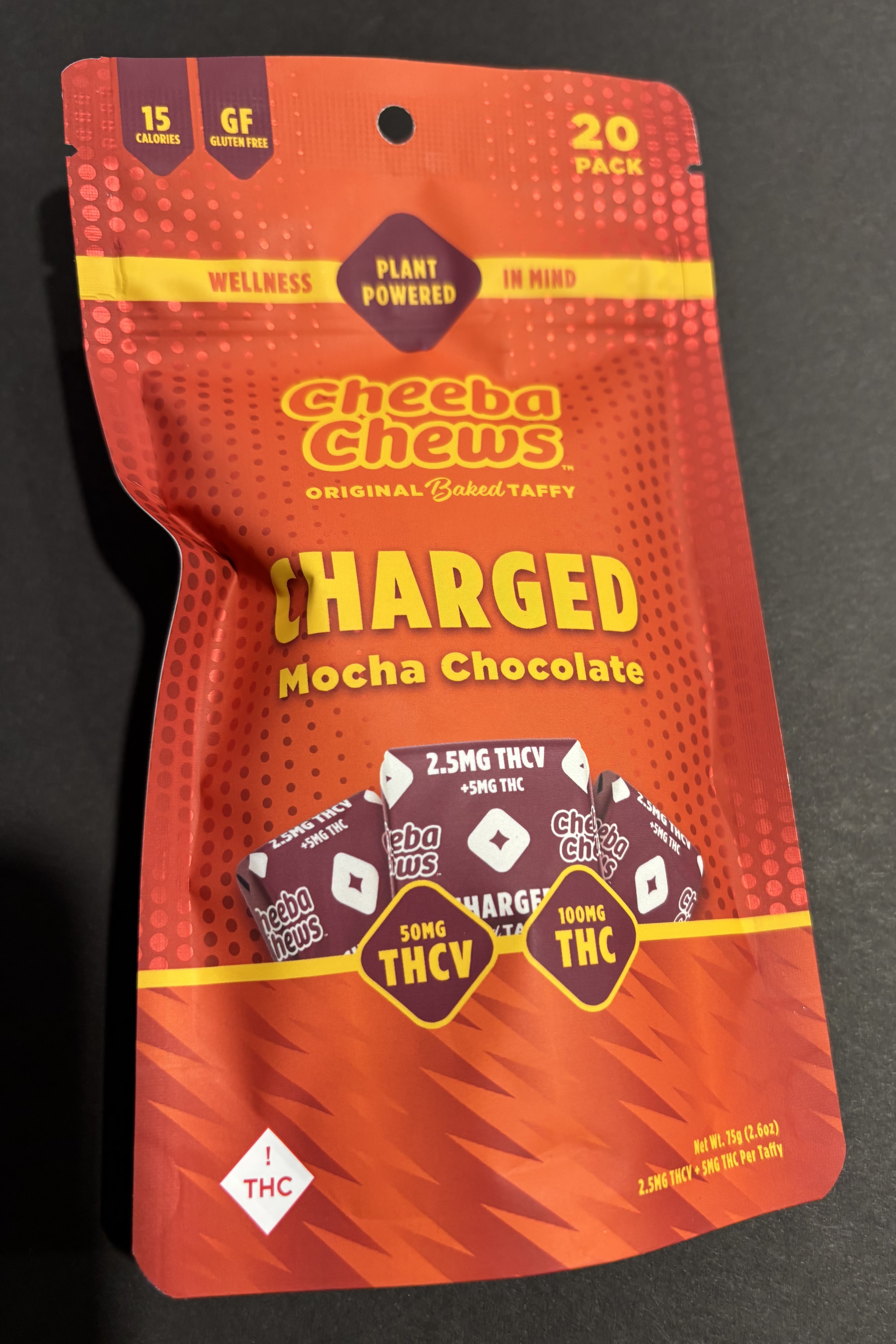 Photograph of product: Cheeba Chews | Wax Wrap Charged | Mocha Chocolate
