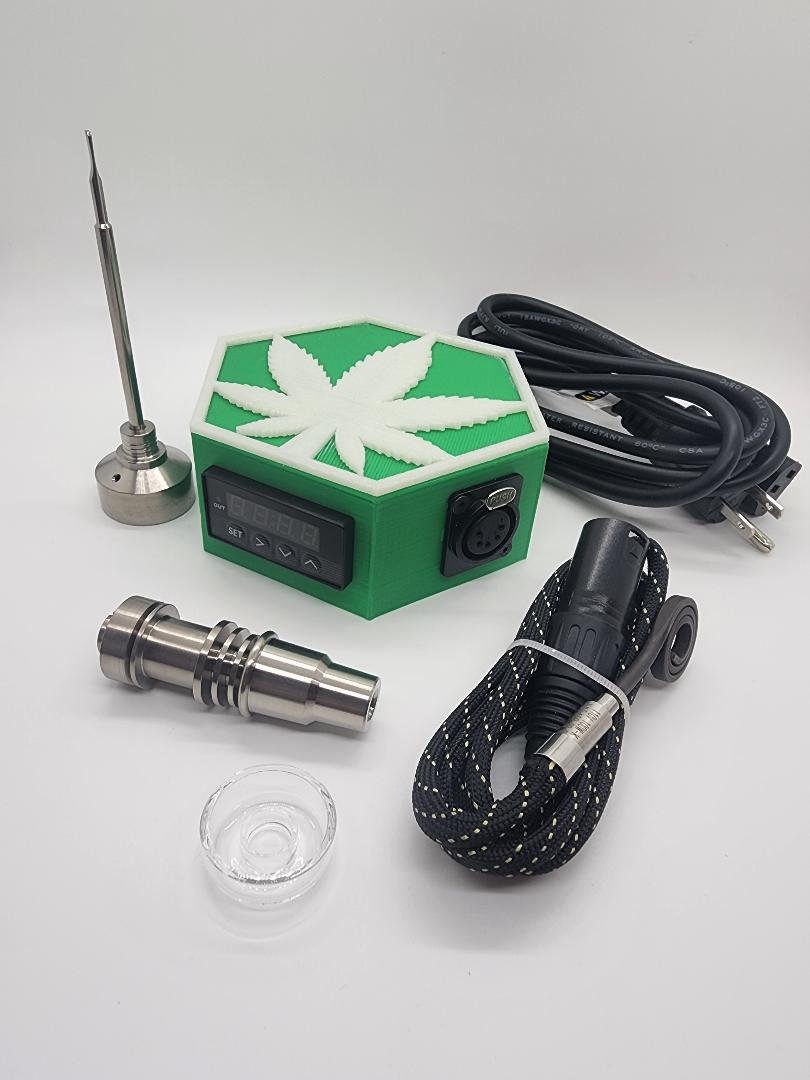 Photograph of product: DABBER BOX - 3D PRINTED E-NAIL - LEAF DESIGN
