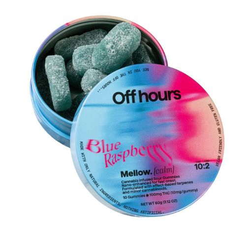 Photograph of product: Off Hours | Mellow (Blue Raspberry) | Gummies 10 Pack | 100mg