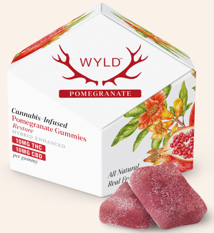 Photograph of product: Pomegranate | Gummy | 1:1 CBD:TH-oui | 10pk/100mg:100mg