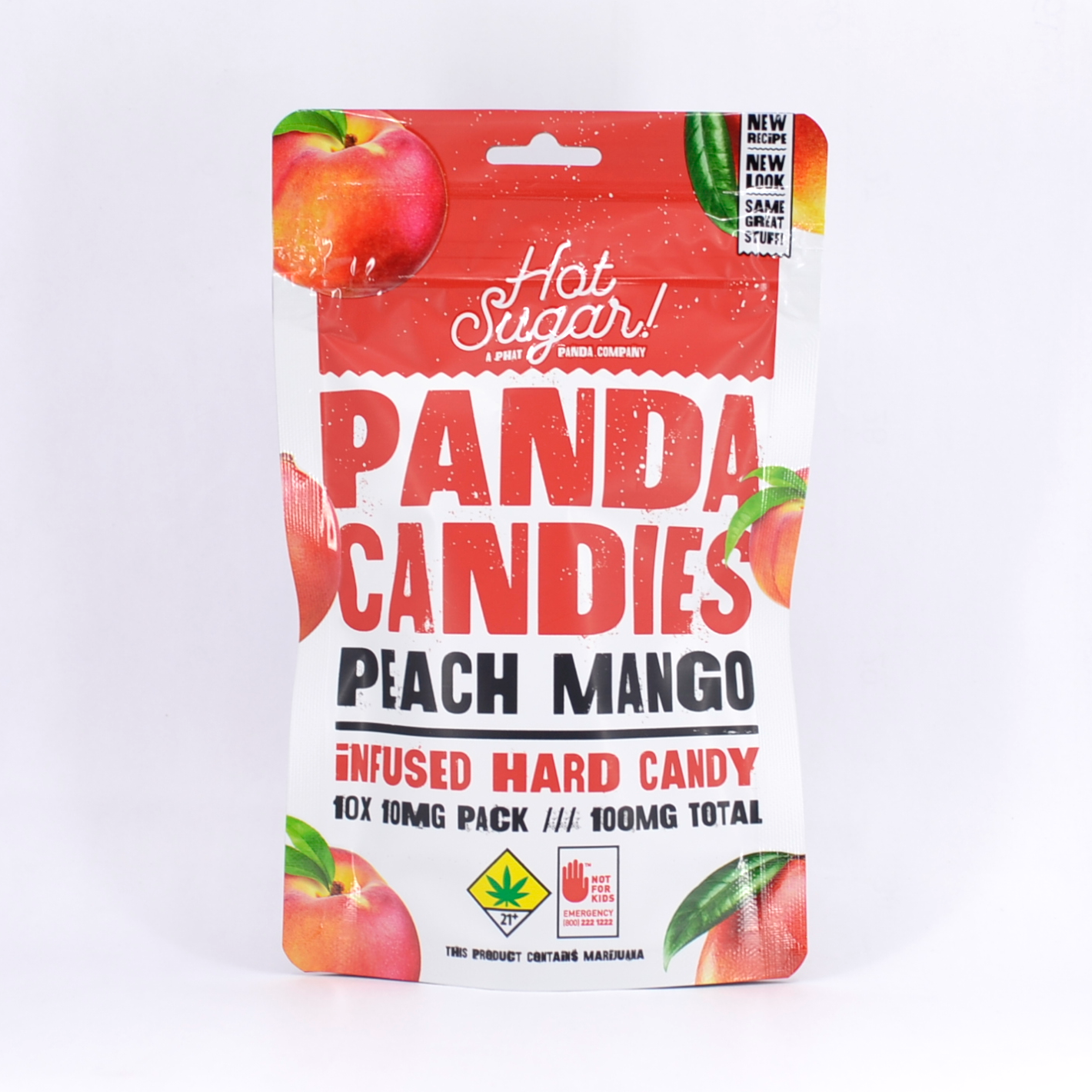 Photograph of product: Peach Mango Panda Candies | 10pk | (100mg)
