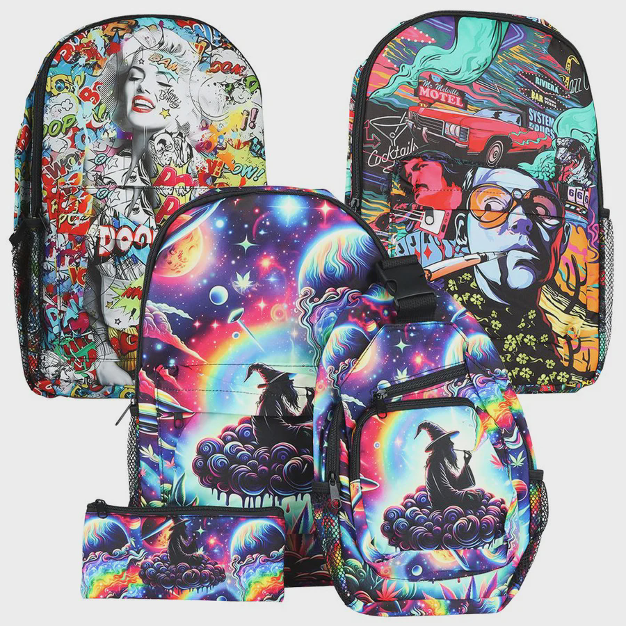 Photograph of product: Colorful Designs Backpack & Zipper Pouch | 3-Piece Set