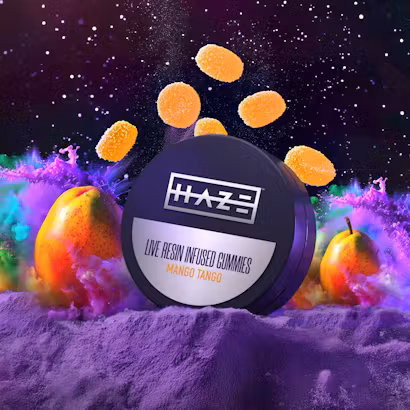 Photograph of product: Mango Tango | Live Resin Gummies | 5mg | 20pk