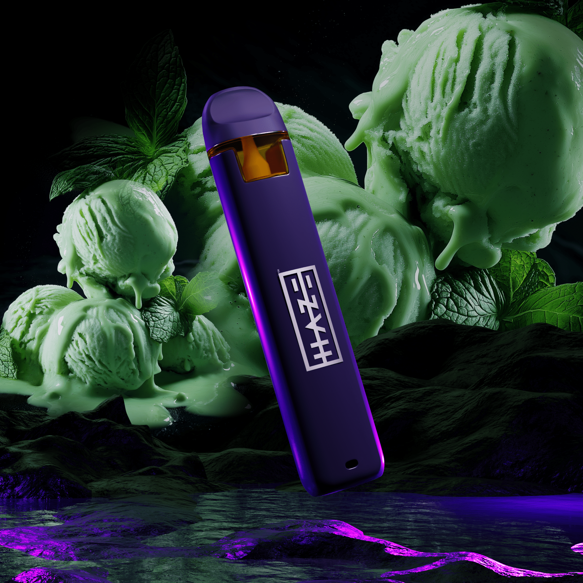 Photograph of product: Haze Ice Cream Mints #25 (H) Live Resin Disposable Vape 0.5g