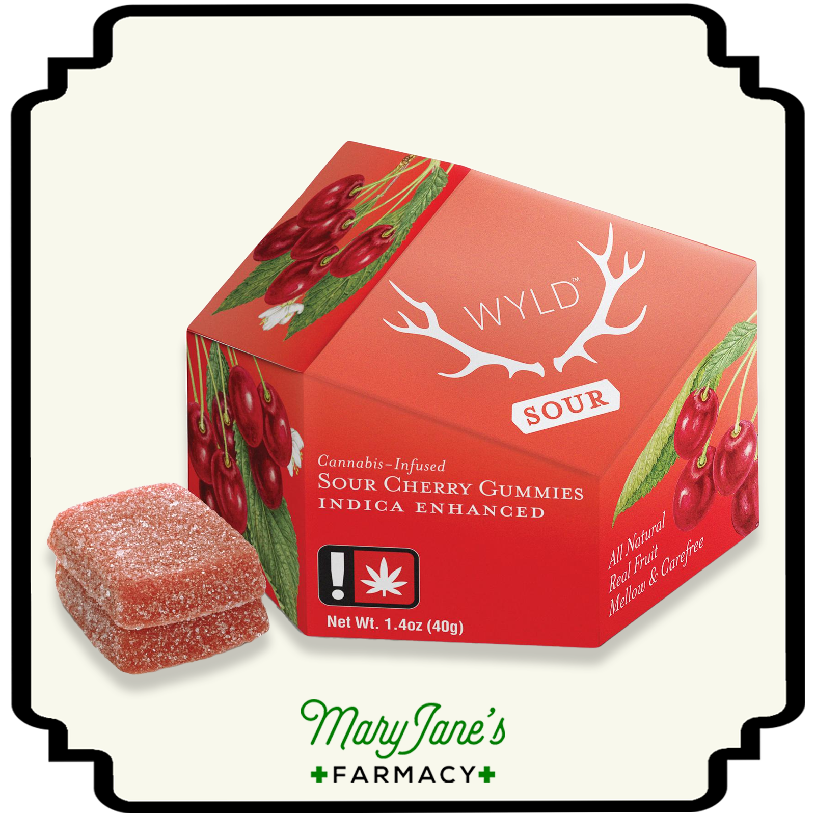 Photograph of product: Sour Cherry Oui'd Enhanced Gummies 10-Pack | 100mg