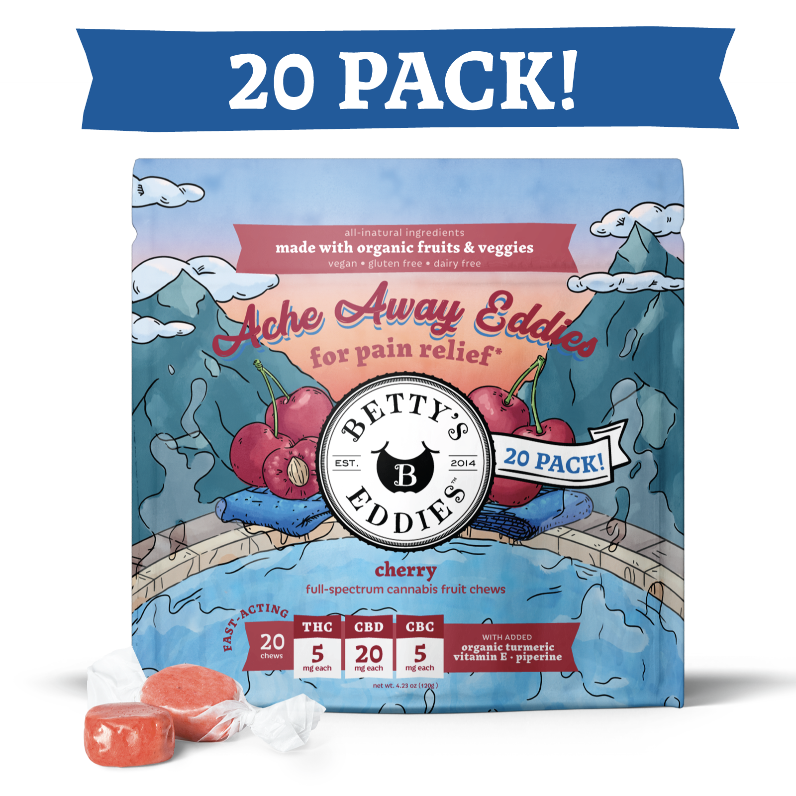 Photograph of product: Big Bag O' Cherry - 5mg/100mg (20pk)