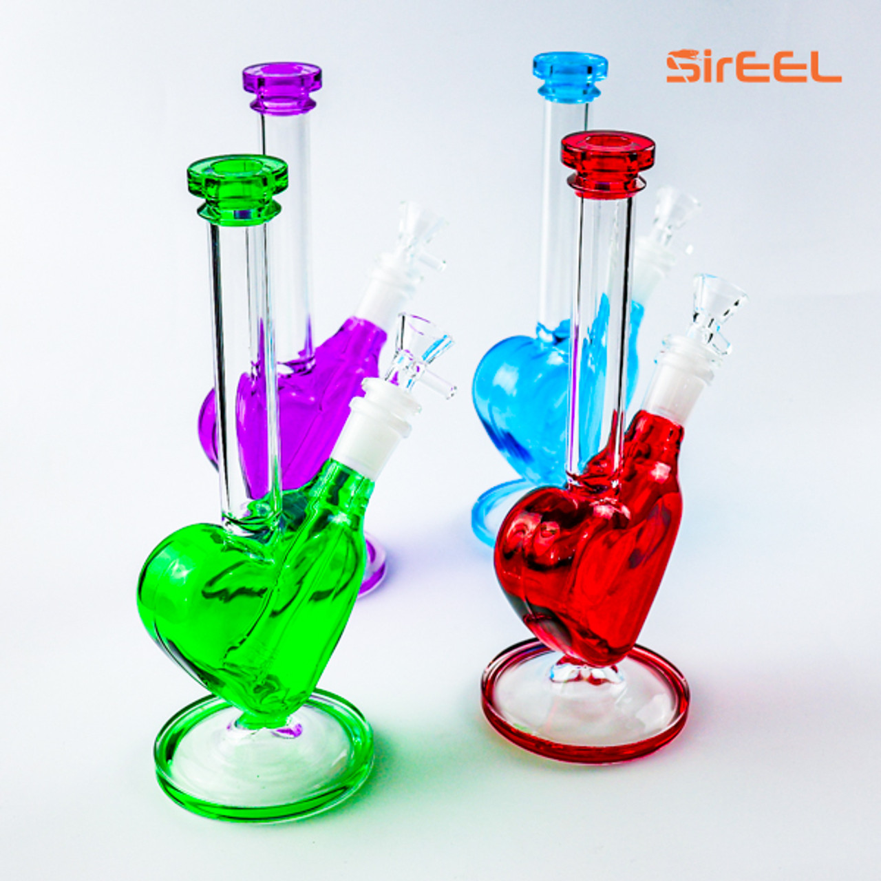 Photograph of product: 9" SirEEL Heart Shaped Basin Water Pipe With Bowl | Assorted Colors