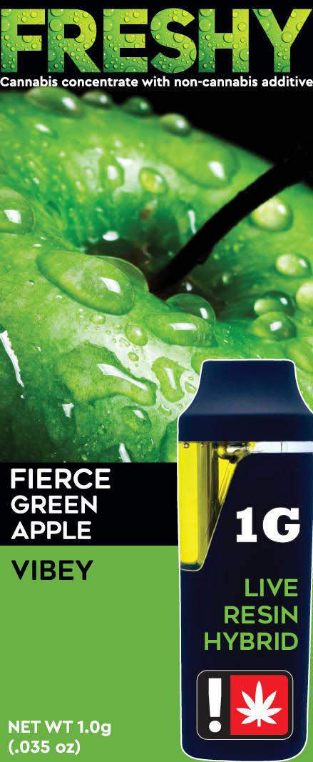 Photograph of product: Freshy! AIO - Fierce Green Apple (H) - Flavored Live Resin Cartridge 1g