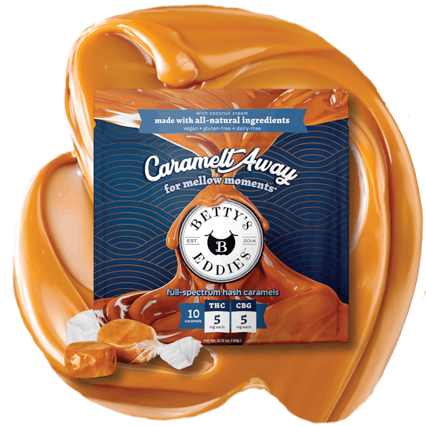 Photograph of product: Caramelt Away | 10 pack | au chocolat Chews | 50mg