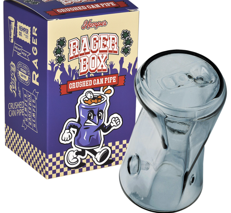 Photograph of product: Accessories - Hemper - Crushed Can Glass Hand Pipe - 4.5"