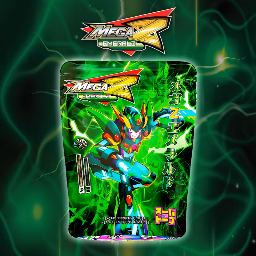 Photograph of product: Fear of Boof x Super Dope x Hi-Tech Prepacked - Pre-Pack Flower - (3.5g) - **MEGA Z EMERALD**