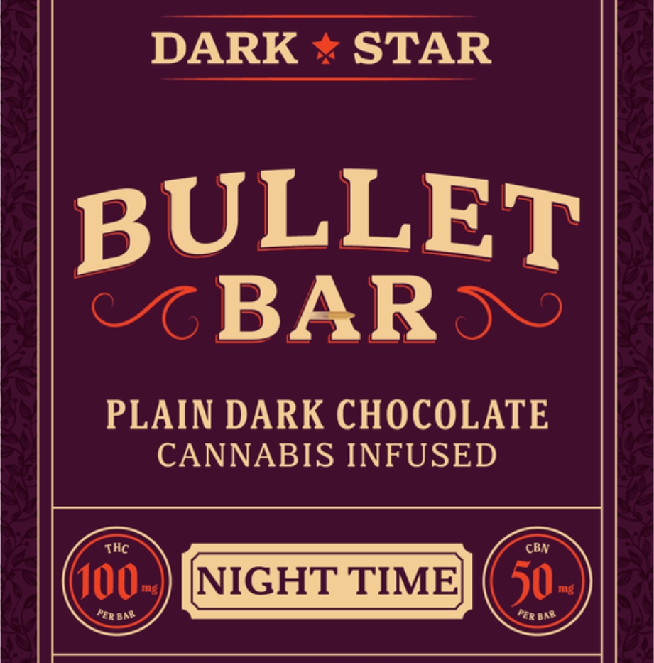 Photograph of product: Dark Star | Bullet Bar | Night Time | Dark Chocolate