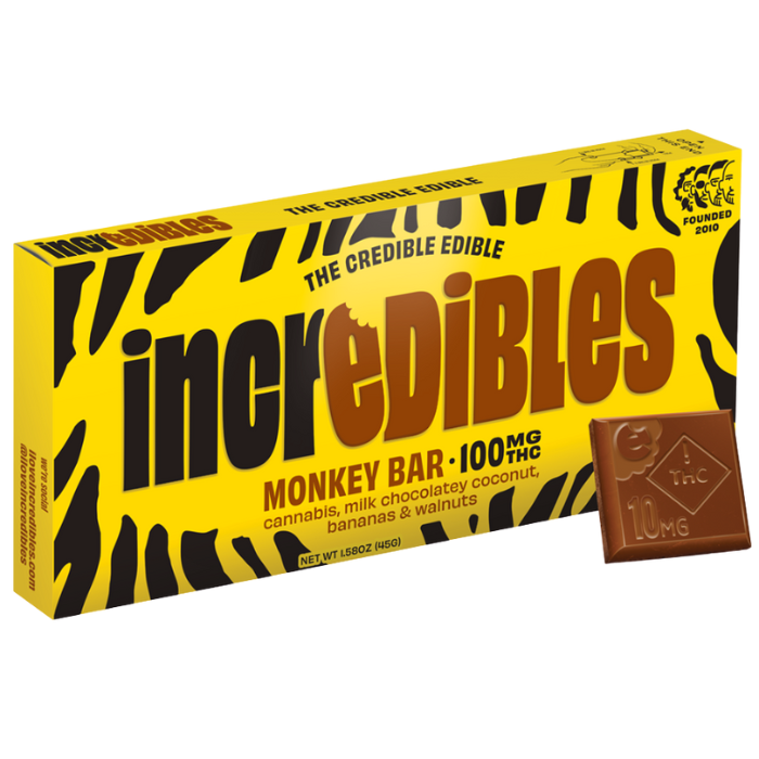 Photograph of product: Incredibles | Monkey Bar | Chocolate | 100mg