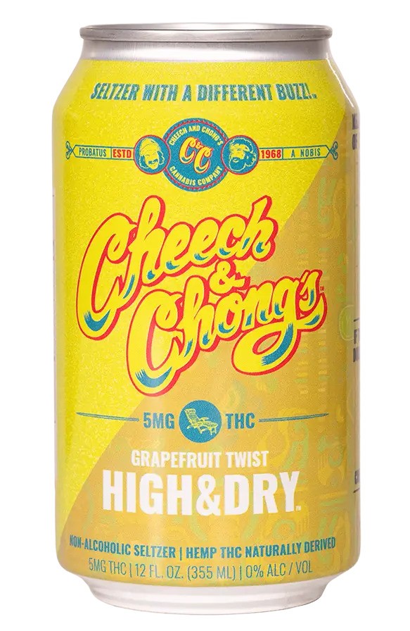 Photograph of product: Cheech & Chong's High & Dry Grapefruit Twist TH-oui Seltzer 5mg 1pk