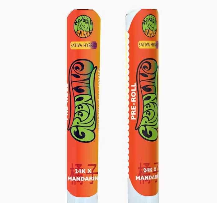 Photograph of product: Greenline 24K x Mandarin Oui'd Hybrid Preroll 1g