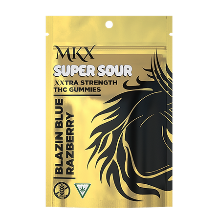 Photograph of Product: AU MKX: Blue Razz Super Sour 200mg Gummies