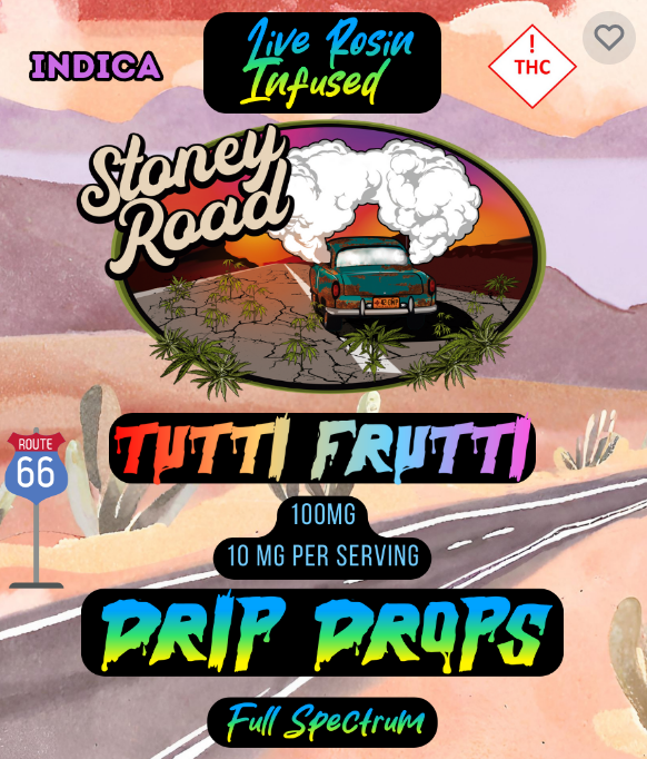 Photograph of product: Stoney Road - Live Rosin Hard Candy - (I) - Tutti Frutti - 100mg