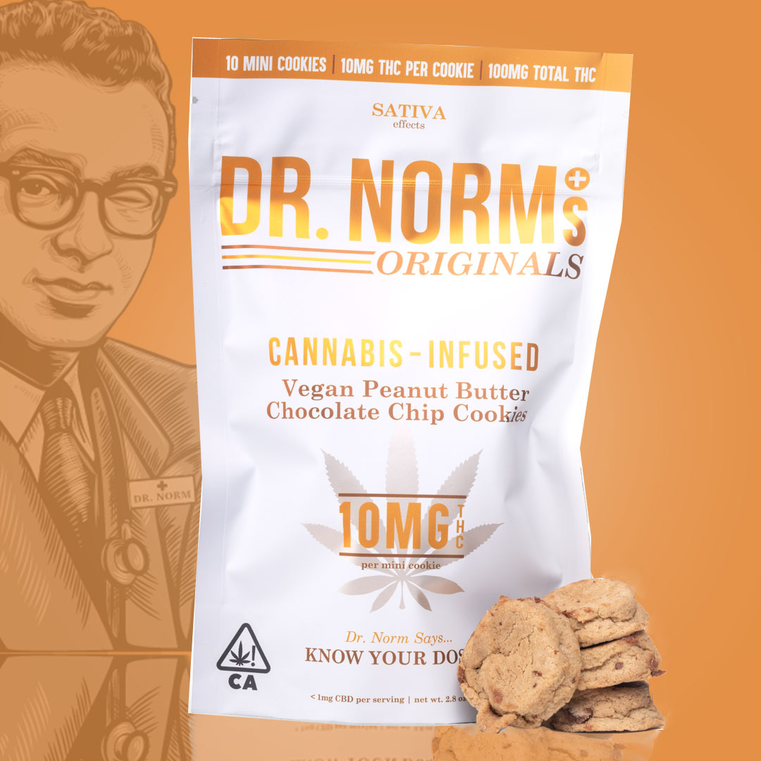 Photograph of product: Vegan Peanut Butter Chocolate Chip 10mg Cookies