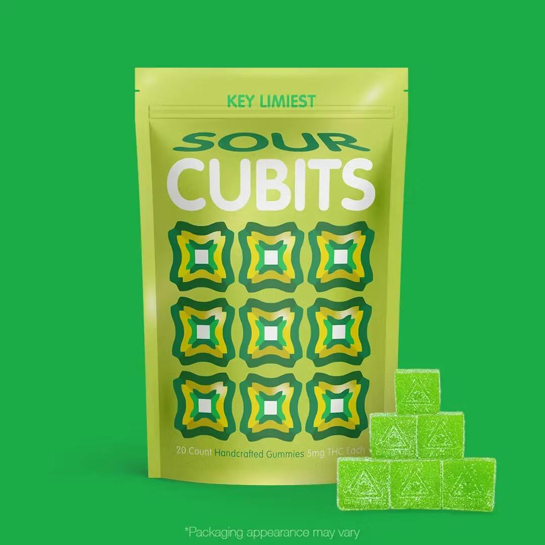 Photograph of product: Cubits | Sour Key Limiest | 20 Pack | 100mg