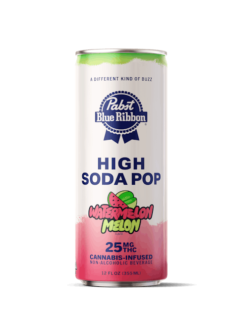 Photograph of product: Pabst Blue Ribbon - High Soda Watermelon Melon 25mg - Pabst Blue Ribbon - High Soda Watermelon Melon 25mg