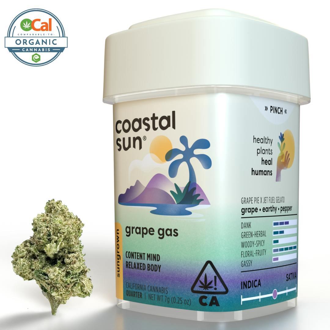 Photograph of product: Coastal Sun | Flower I/H | Grape Gas - 7g