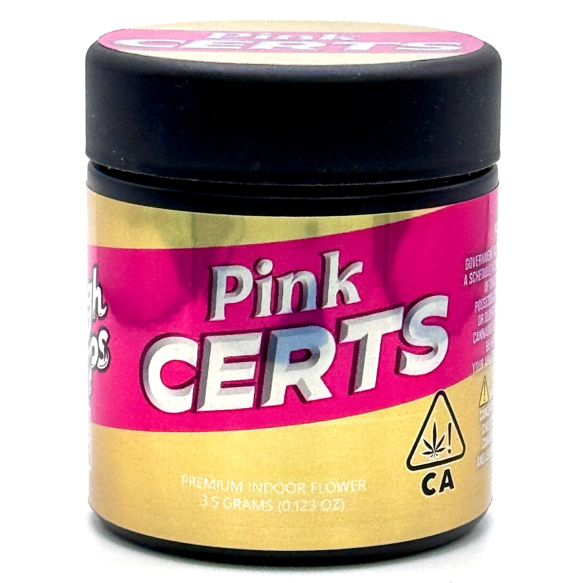 Photograph of product: Pink Certs 3.5g Jar - High Tops