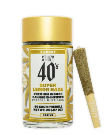 Photograph of product: SUPER LEMON HAZE INFUSED PRE-ROLL - 4PK - 2g