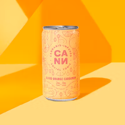 Photograph of Product: CANN Drinks - 2mg THC:4mg CBD 6pk - Blood Orange Cardamom