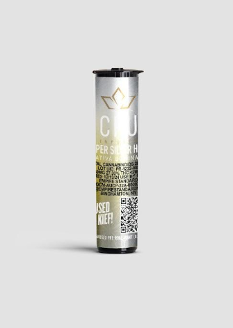 Photograph of product: CRU | Super Silver Haze | Kief Infused Pre-Roll | 0.5g
