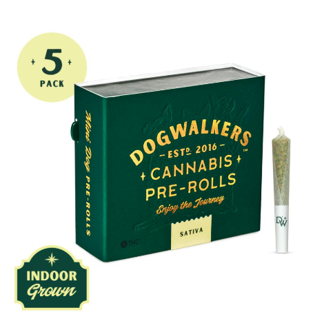 Photograph of product: DOGWALKERS | MINI DOG | PRE-ROLLS | JACK'S DELIGHT | 1.75G(5PK)