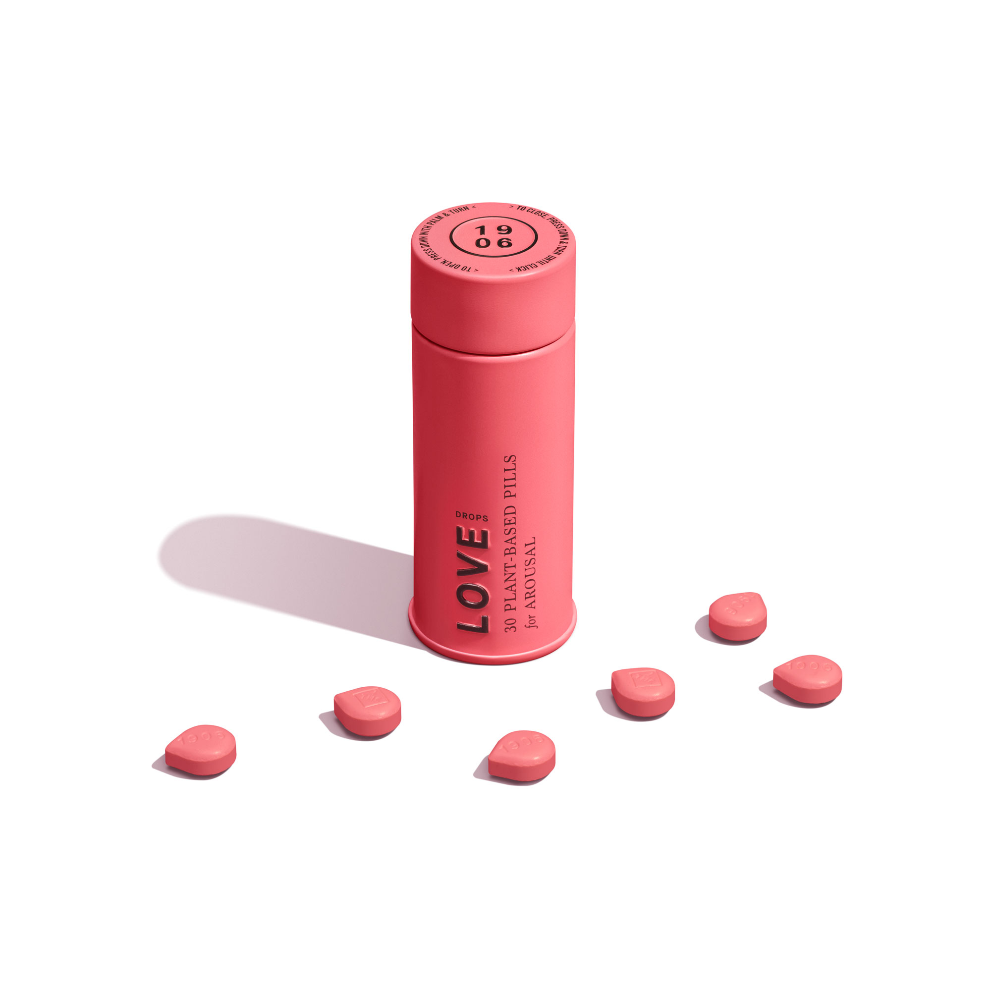 Photograph of product: 1906 Love 1:1 TH-oui:CBD Drops 2.5mg 30pk
