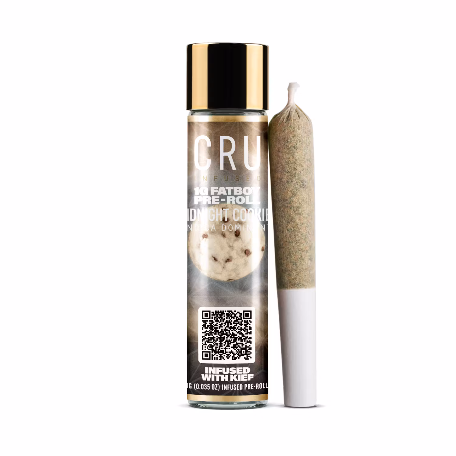 Photograph of product: CRU | Midnight Cookies | Fat Boy Pre-Roll | 1g