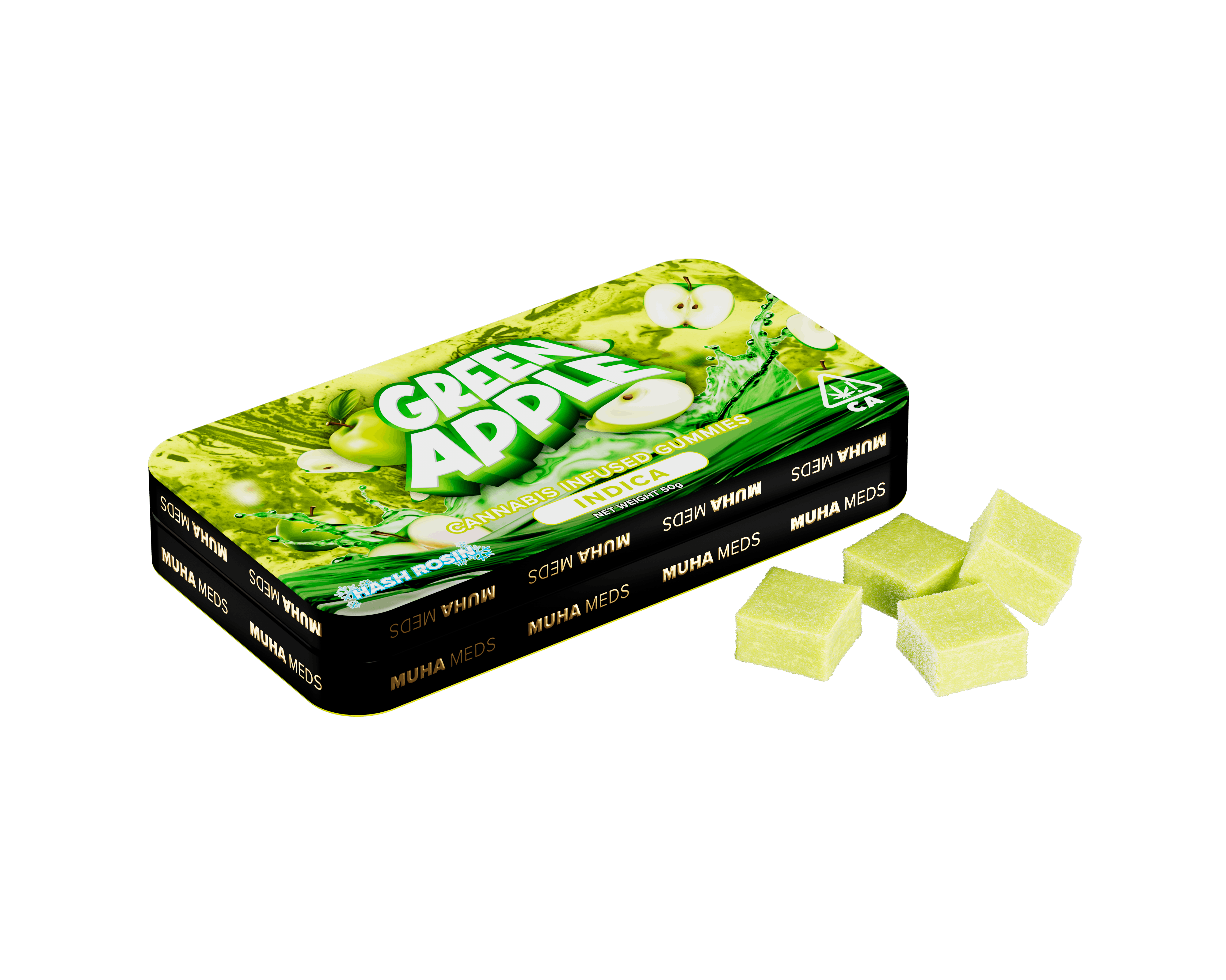 Photograph of product: MUHA MEDS au chocolat ROSIN INFUSED GUMMIES 10PK - GREEN APPLE 100MG