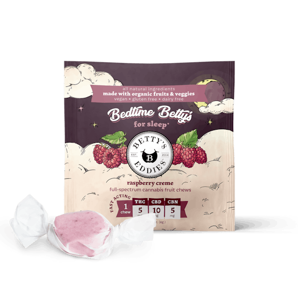 Photograph of product: Bedtime Betty's Raspberry Creme Chews | TAX INCLUDED