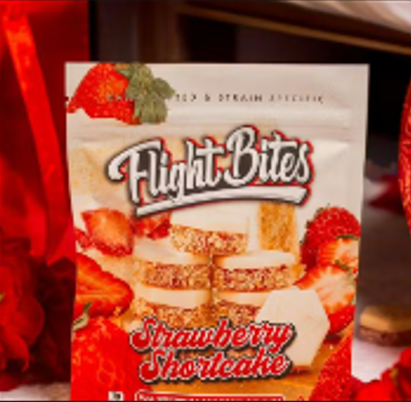 Photograph of product: Flight Bites Strawberry Shortcake Rosin Gummies 100mg