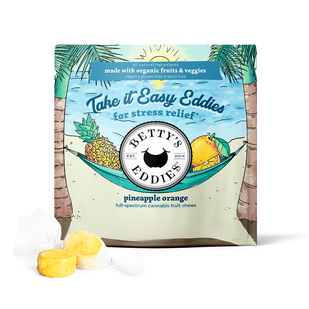 Photograph of product: Take it Easy Eddies: Pineapple Orange (Stress Relief - TH-oui:CBG:CBDv)