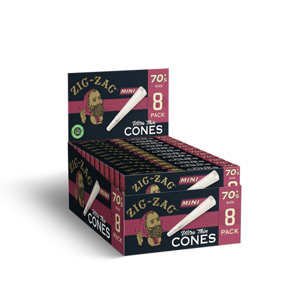 Photograph of product: Zig-Zag - Ultra Thin Cones - 70mm Minis - 8pk