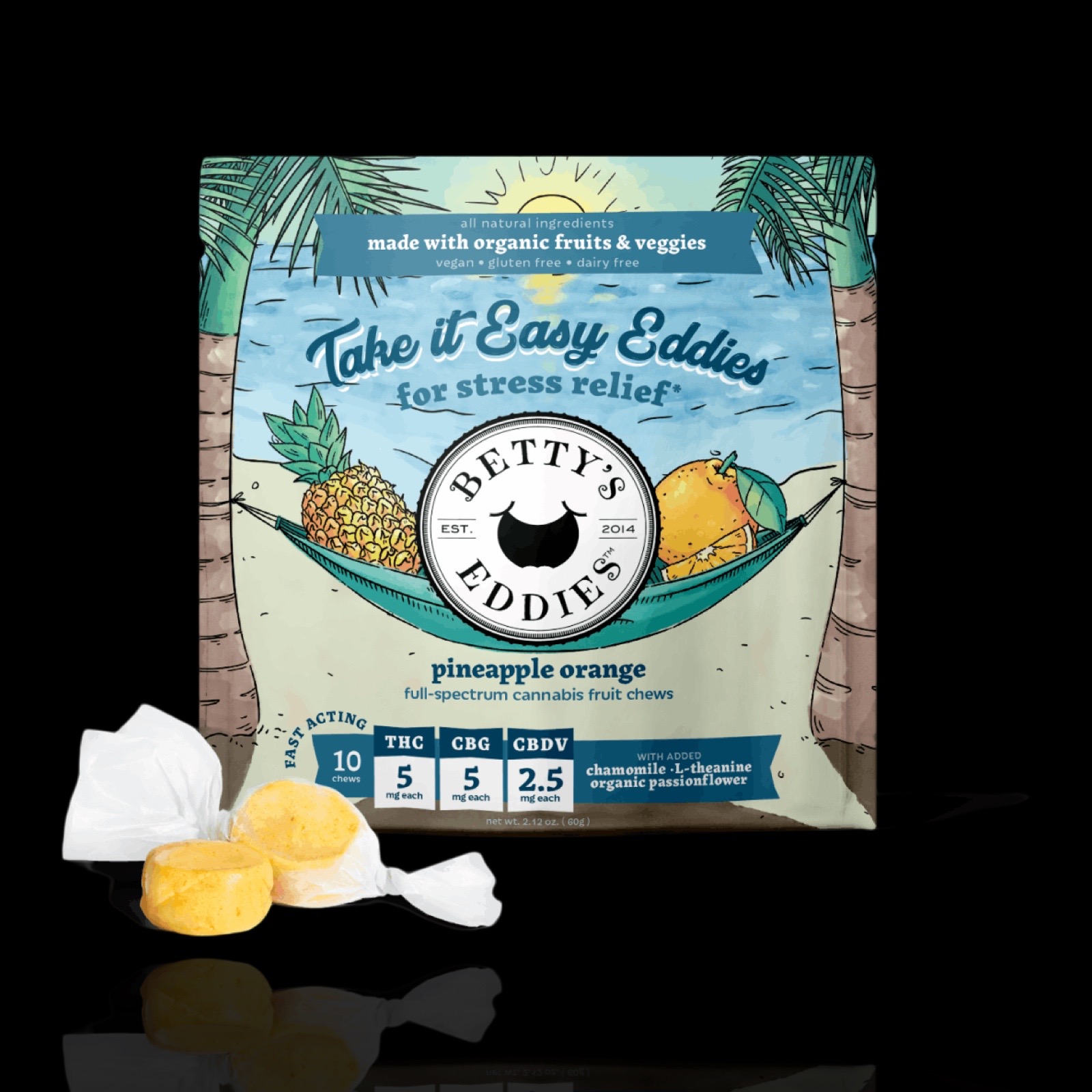 Photograph of product: Take it Easy Pineapple Orange Taffy 10 pieces