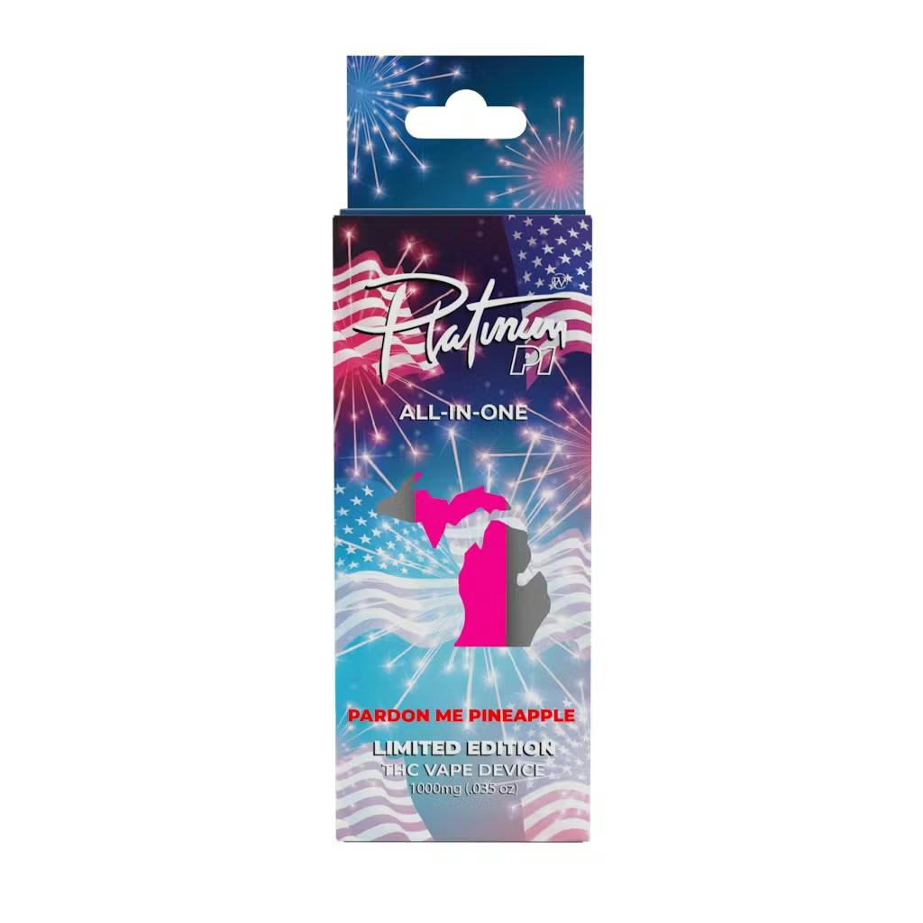 Photograph of product: Platinum Vape | Pardon Me Pineapple | Disposable Cartridge | 1g