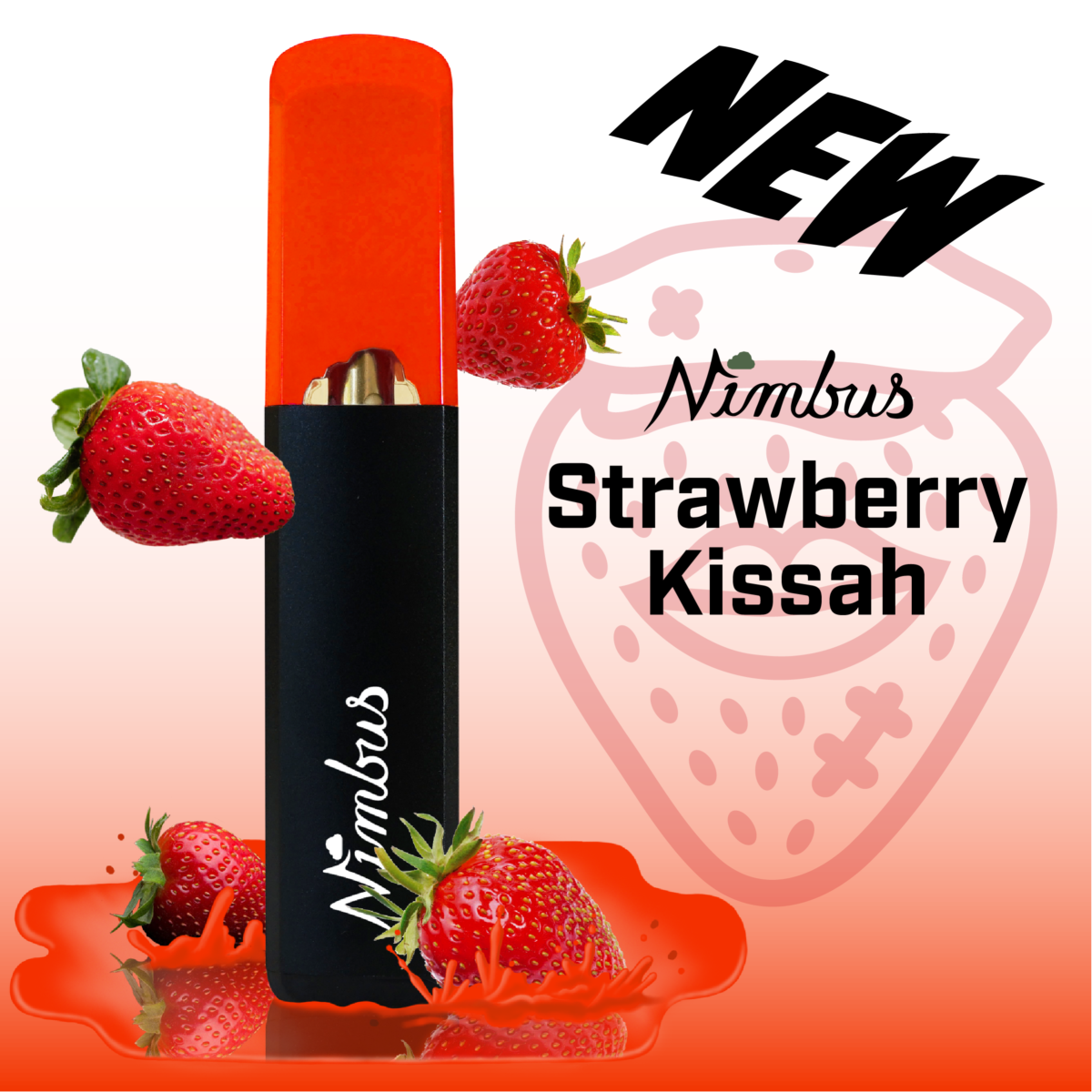 Photograph of product: STRAWBERRY KISSAH | DISPOSABLE DISTILLATE VAPE - 1 G