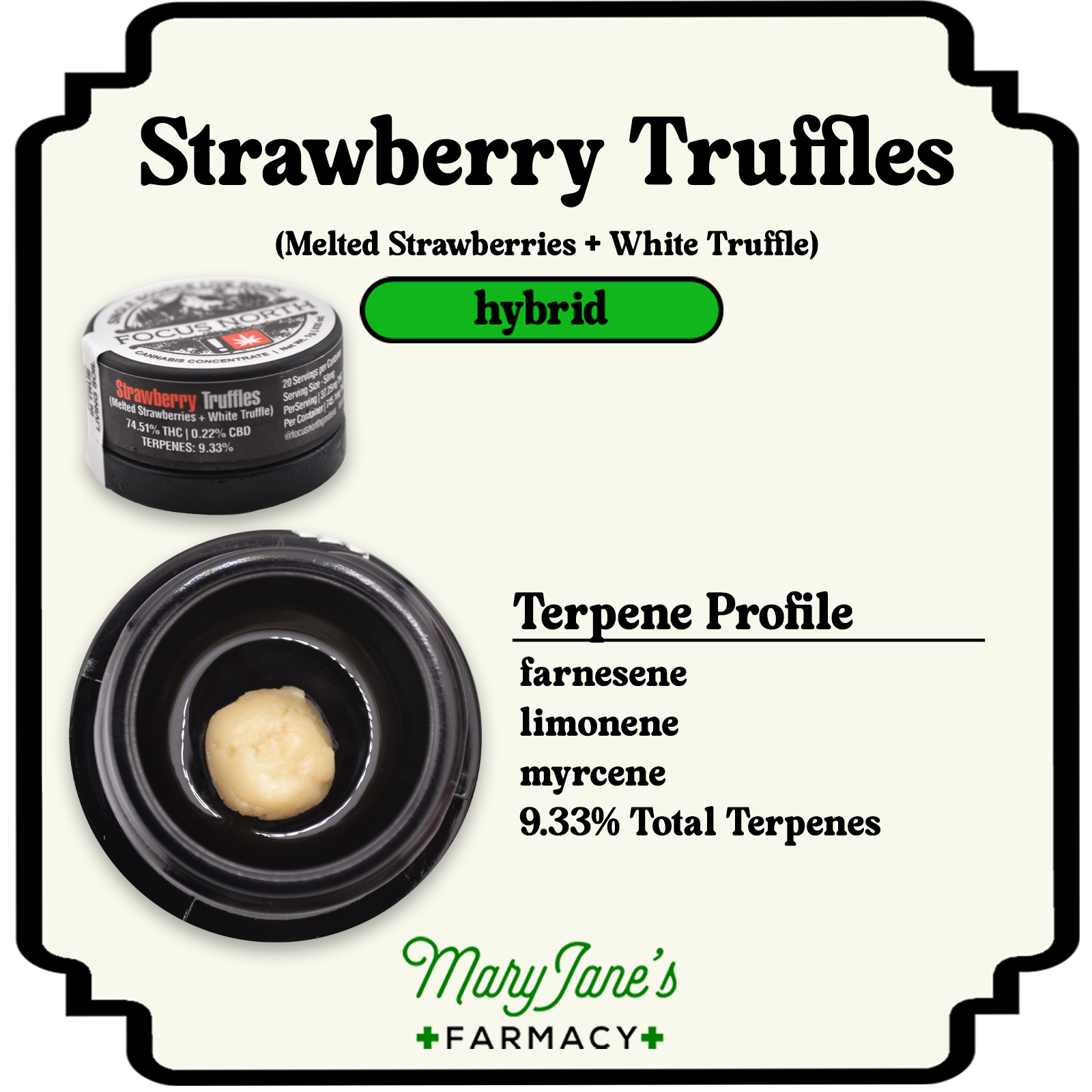 Photograph of product: Strawberry Truffles Live au chocolat Rosin Extract | 1g