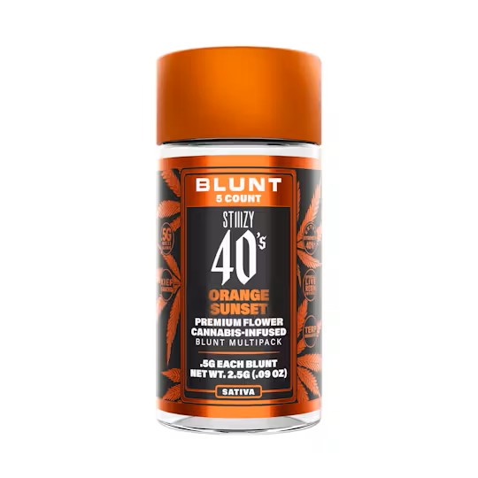 Photograph of product: STIIIZY 40's Mini Infused Blunts 5pk 2.5g - Orange Sunset (S)